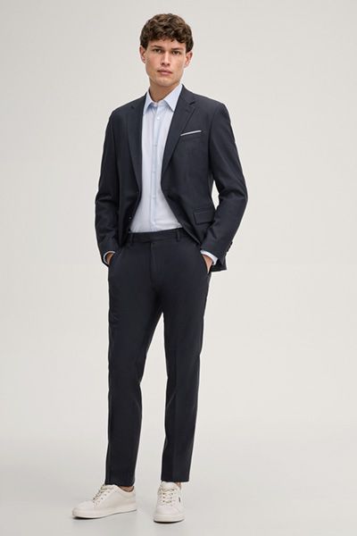 Modern Fit Hemd von Pierce, hellblaues Punktmuster