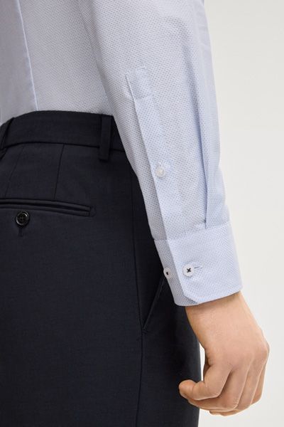 Modern Fit Hemd von Pierce, hellblaues Punktmuster