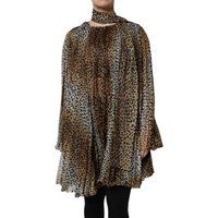 Leopardenmuster Faltenmini Kleid