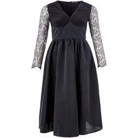 Schnürärmel Midi-Kleid V-Ausschnitt