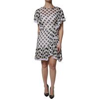 Punkte-Mini-Kleid mit Rüschen und Spitze