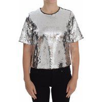 Dolce Gabbana Pailletten-Top Silber