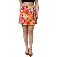 Blumiges Minirock mit Knopfdetails