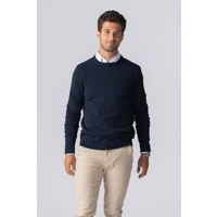 Klassischer marineblauer Rundhals-Pullover