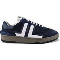 Marineblaue Wildleder- und Ledersneakers