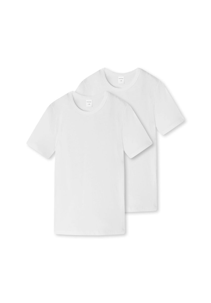 Jungen Weißes Baumwoll Kurzarm T-Shirt Set