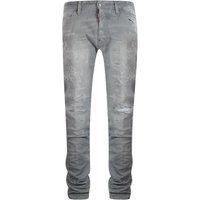 Distressed Graue Slim-Fit Jeans