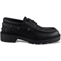 Schwarze Bootsschuhe aus genarbtem Leder
