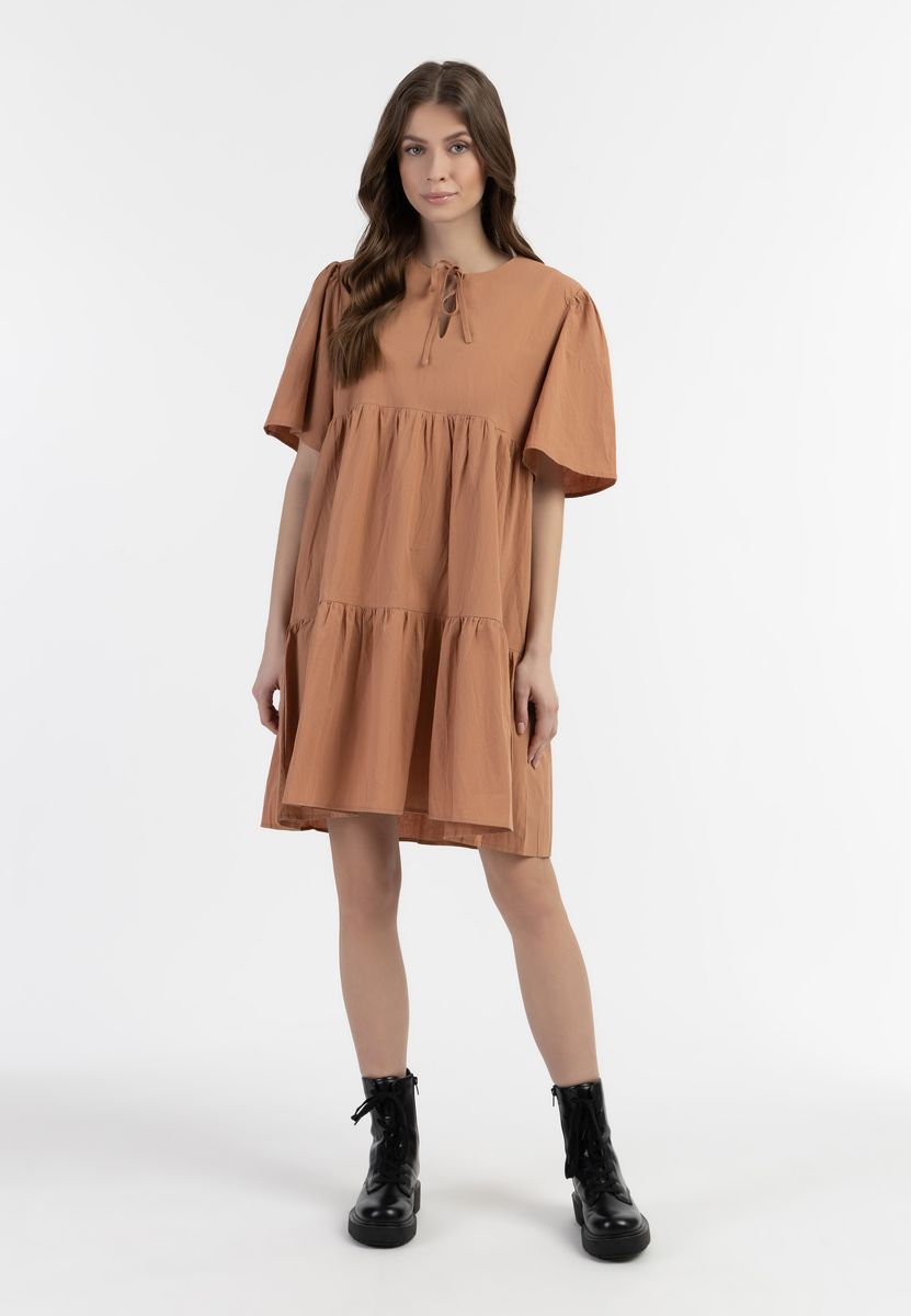 Gestuftes Baumwoll-Hängerkleid