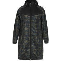 Langregner mit Kapuze und Camouflage-Print