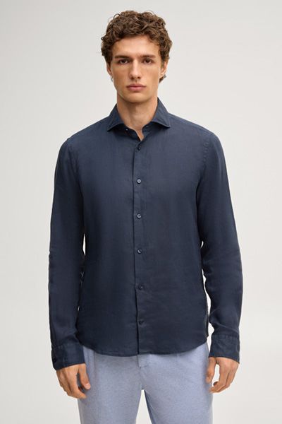 Leinen-Hemd Pai in Navy