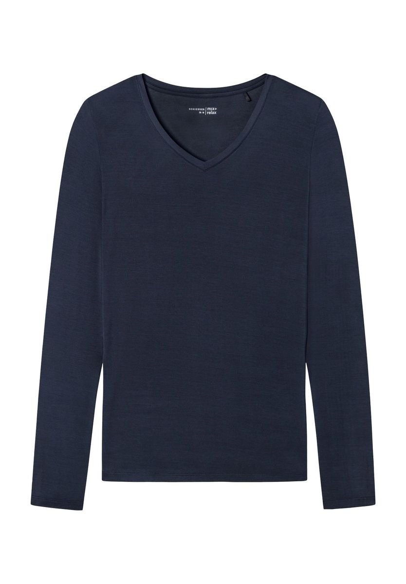 Lässiges Langarmshirt mit V-Ausschnitt