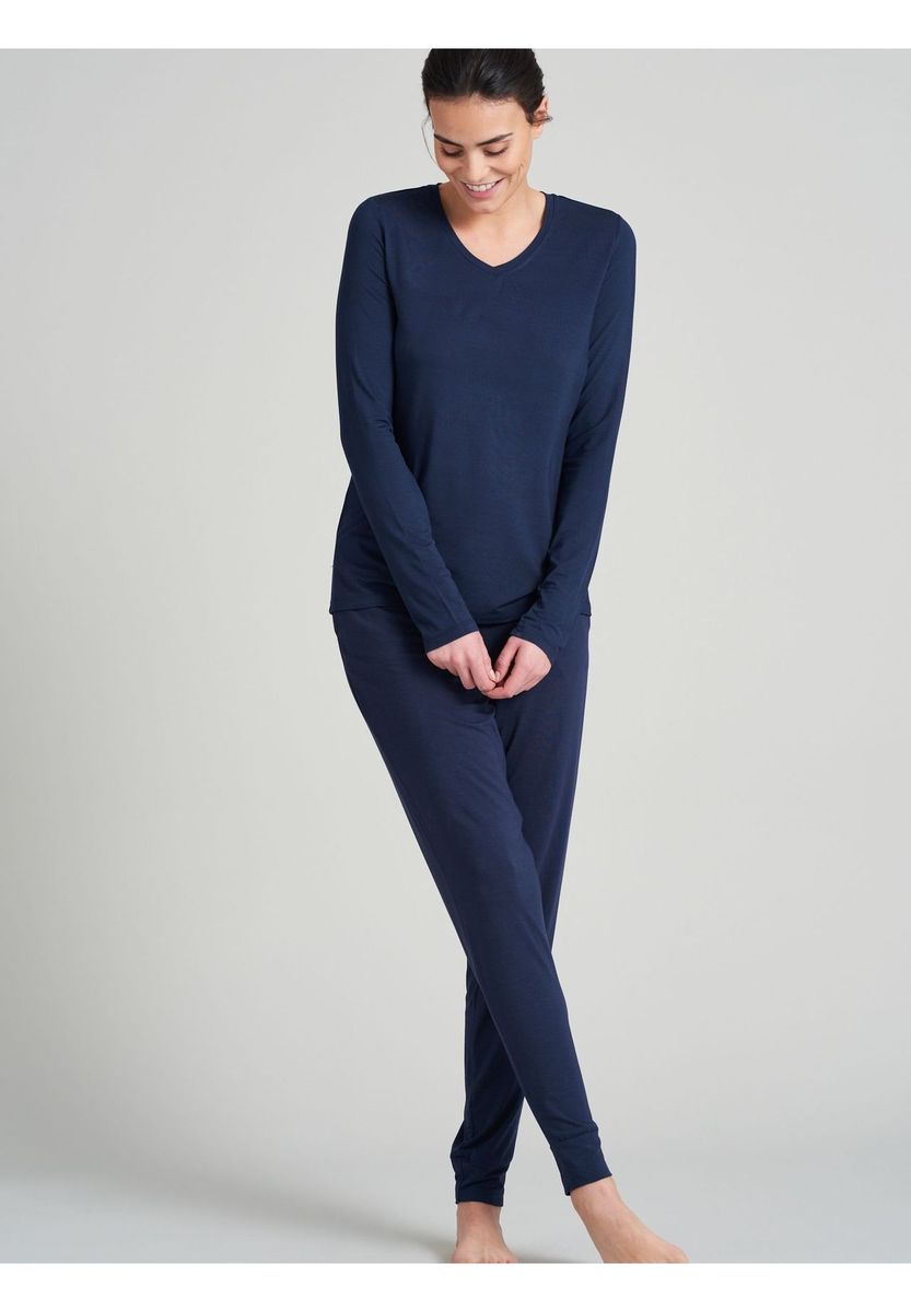 Lässiges Langarmshirt mit V-Ausschnitt