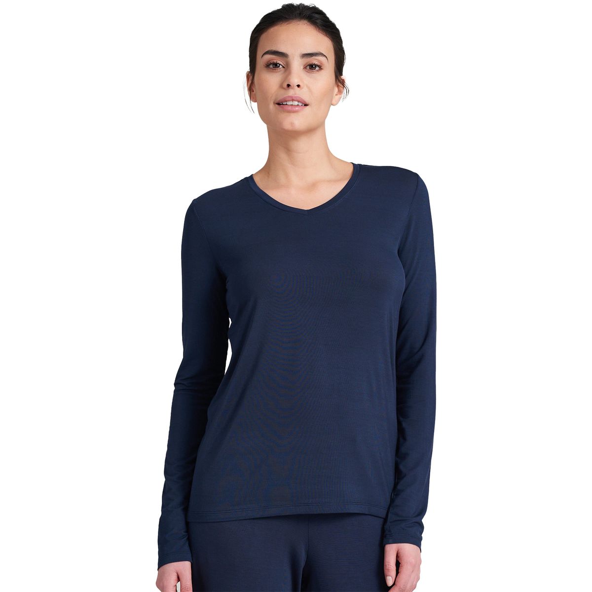 SCHIESSER Mix+Relax Schlafshirt, Langarm, für Damen, blau, 36