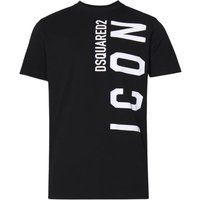 Schwarzes Icon Logo Baumwoll T-Shirt