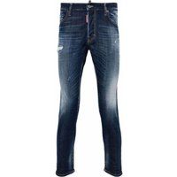 Dunkelblaue Skater-Jeans mit Used-Look