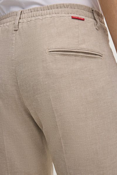 Masons Lead Beige Bundfaltenhose Stretch Baumwoll-Leinen-Mischung