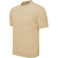 Kurzärmeliges Zopfmuster-T-Shirt