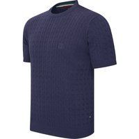 Kurzärmeliges Zopfmuster-T-Shirt
