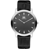 Silbernes Gehäuse Schwarzes Zifferblatt Uhr