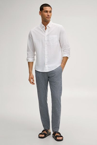 Joop! Jeans Maxton Marine Mélange Chino-Jogginghose aus Leinenmischung