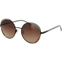 Runde Sonnenbrille mit Schildpatt-Akzent