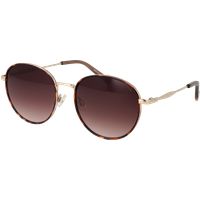 Runde Schildpatt-Sonnenbrille mit goldenem Rahmen