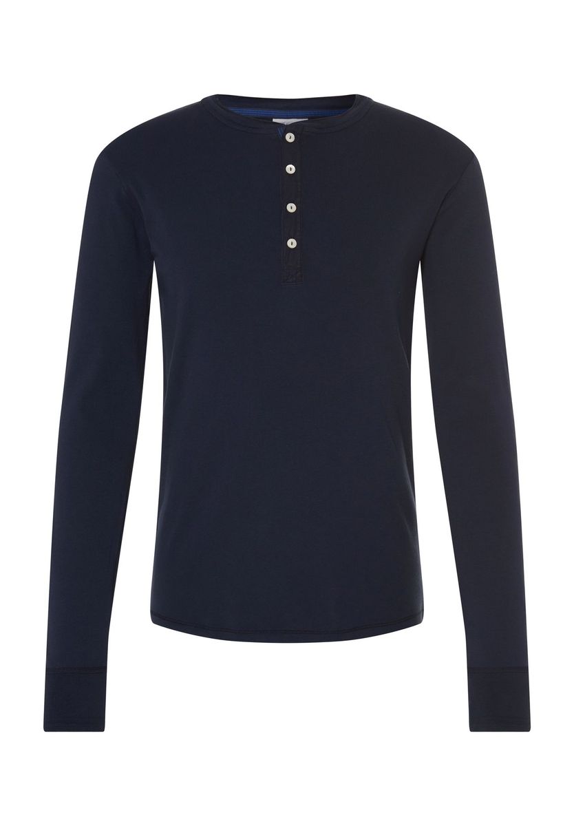 Herren Langarm Henley Shirt