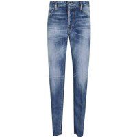 Distressed Slim-Fit Blaue Jeans