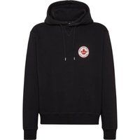 Dsquared2 Schwarzer Ahornblatt-Patch-Hoodie