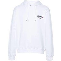 Weißer Baumwoll-Hoodie mit Logo-Print