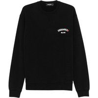 Schwarzes Milano-Logo Baumwoll-Sweatshirt