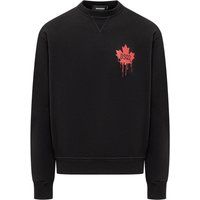 Baumwoll-Sweatshirt mit Ahornblatt-Logo