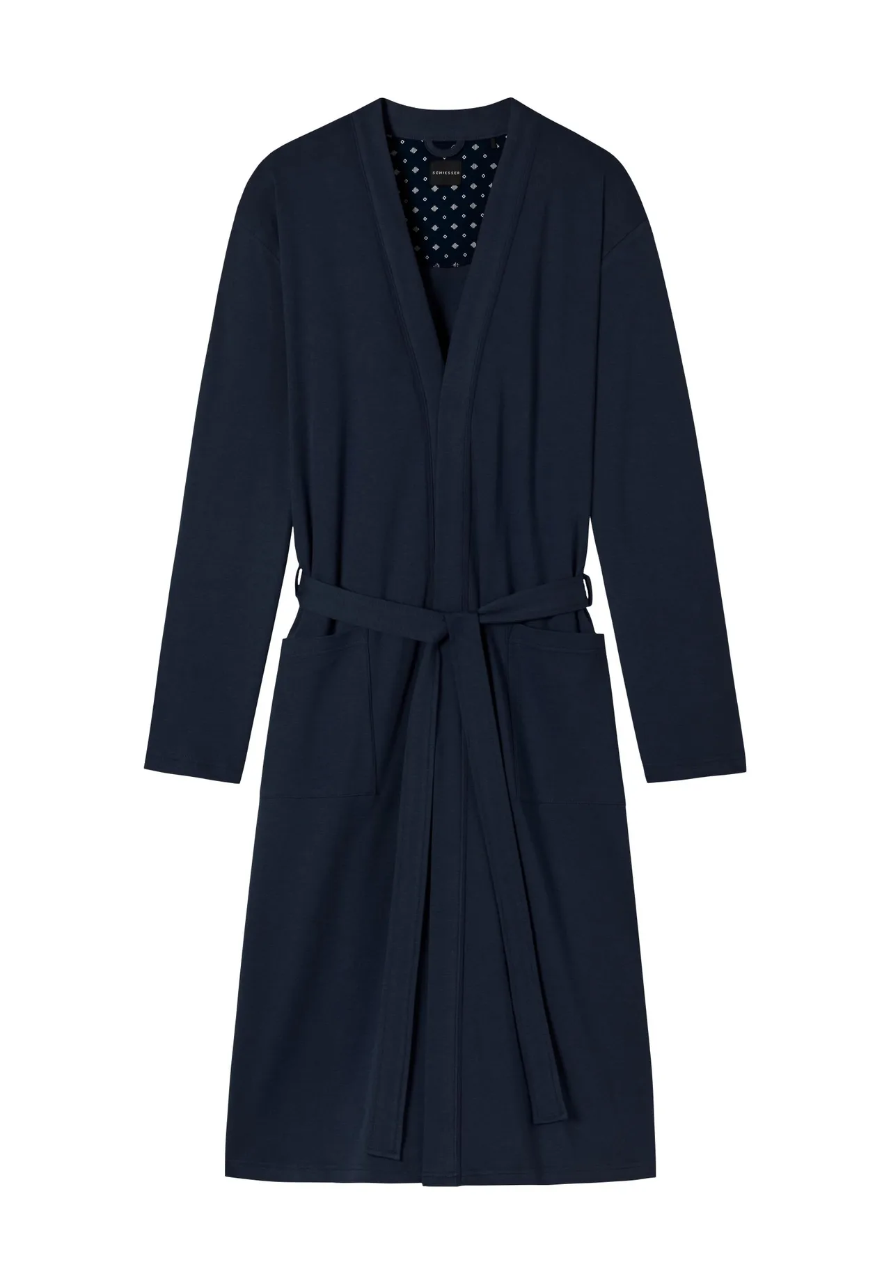 SCHIESSER Bademantel, Baumwolle, Kimono-Schnitt, für Herren, blau, L