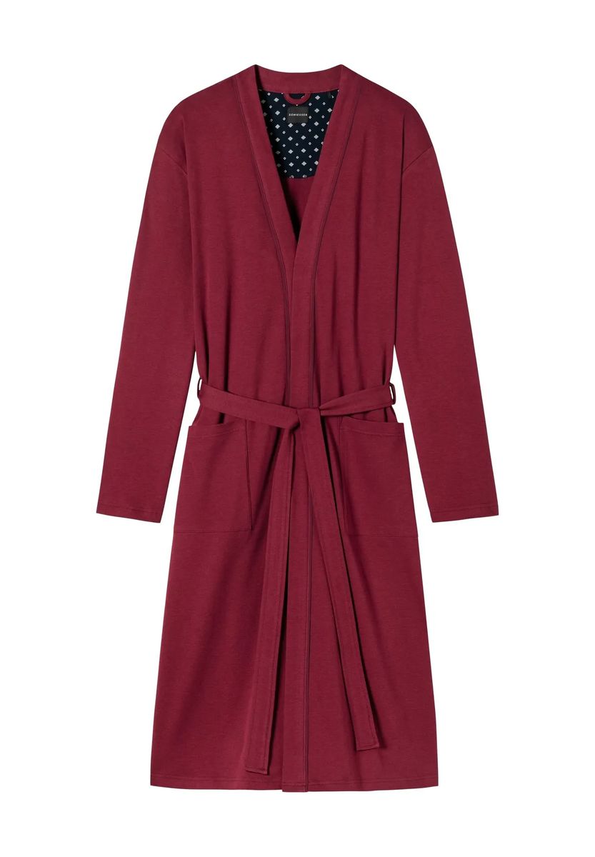 SCHIESSER Bademantel, Baumwolle, Kimono-Schnitt, für Herren, rot, L
