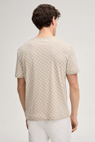 Joop! Cornflower Beige Monogramm T-Shirt Kurzarm Baumwollmischung