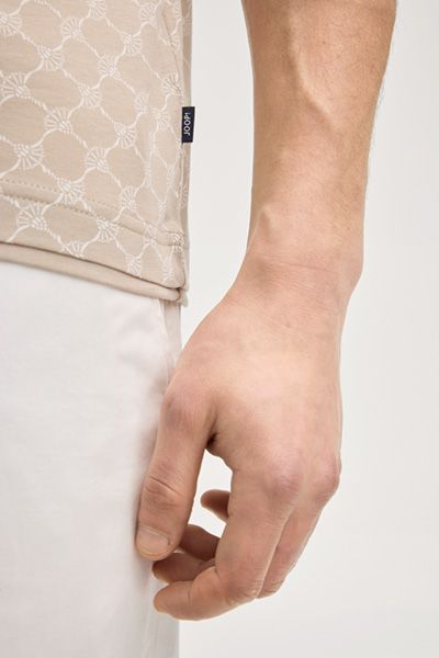 Joop! Cornflower Beige Monogramm T-Shirt Kurzarm Baumwollmischung