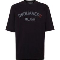 Dsquared2 Milano Logo Schwarzes T-Shirt