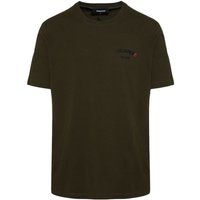 Olivgrünes T-Shirt mit Rundhalsausschnitt