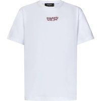Weißes Baumwoll-T-Shirt mit Logo