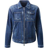 Dunkelblaue Jeansjacke im Carpenter-Stil