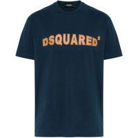 Dsquared2 Marineblaues T-Shirt mit Logo-Grafik