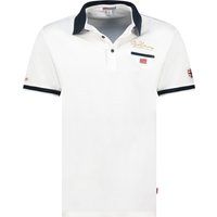 Geo Norway Weißes Baumwoll-Poloshirt
