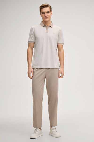 JOOP! Percyco Poloshirt Beige Kontrastbesatz Baumwolle Kurzarm