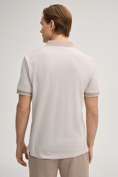 JOOP! Percyco Poloshirt Beige Kontrastbesatz Baumwolle Kurzarm