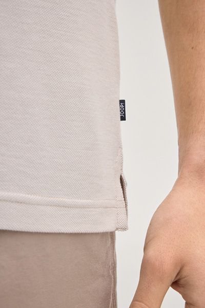 JOOP! Percyco Poloshirt Beige Kontrastbesatz Baumwolle Kurzarm