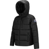 Schwarzer Gepolsterter Parka mit Kapuze
