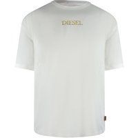 Weißes T-Shirt mit Rundhalsausschnitt und Logo
