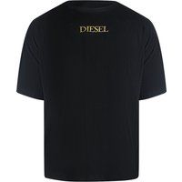 Schwarzes T-Shirt in lockerer Passform mit goldenem Logo