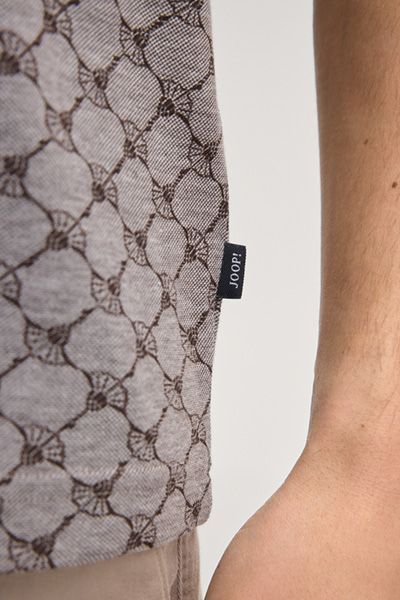 Joop! Jessino Braunes Monogramm-Poloshirt mit gestreiftem Kragen